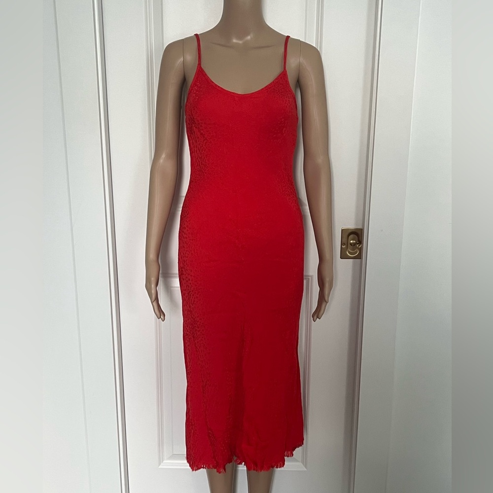 Nation LTD red cheetah slip dress